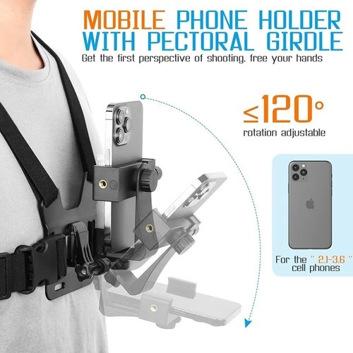 Adjustable phone chest strap - chest,